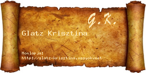 Glatz Krisztina névjegykártya
